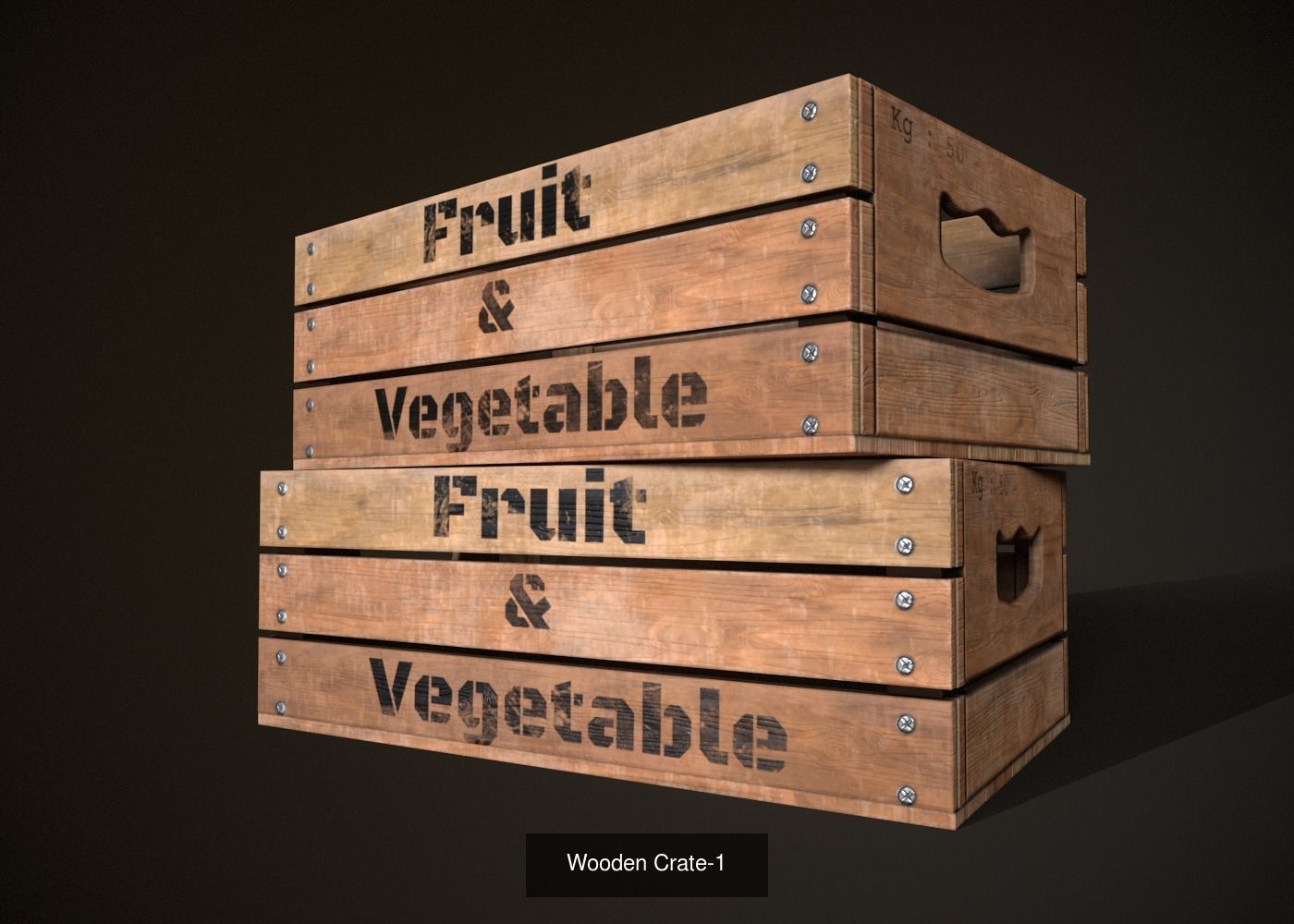 wooden crate - pack 3D Model Collection_11