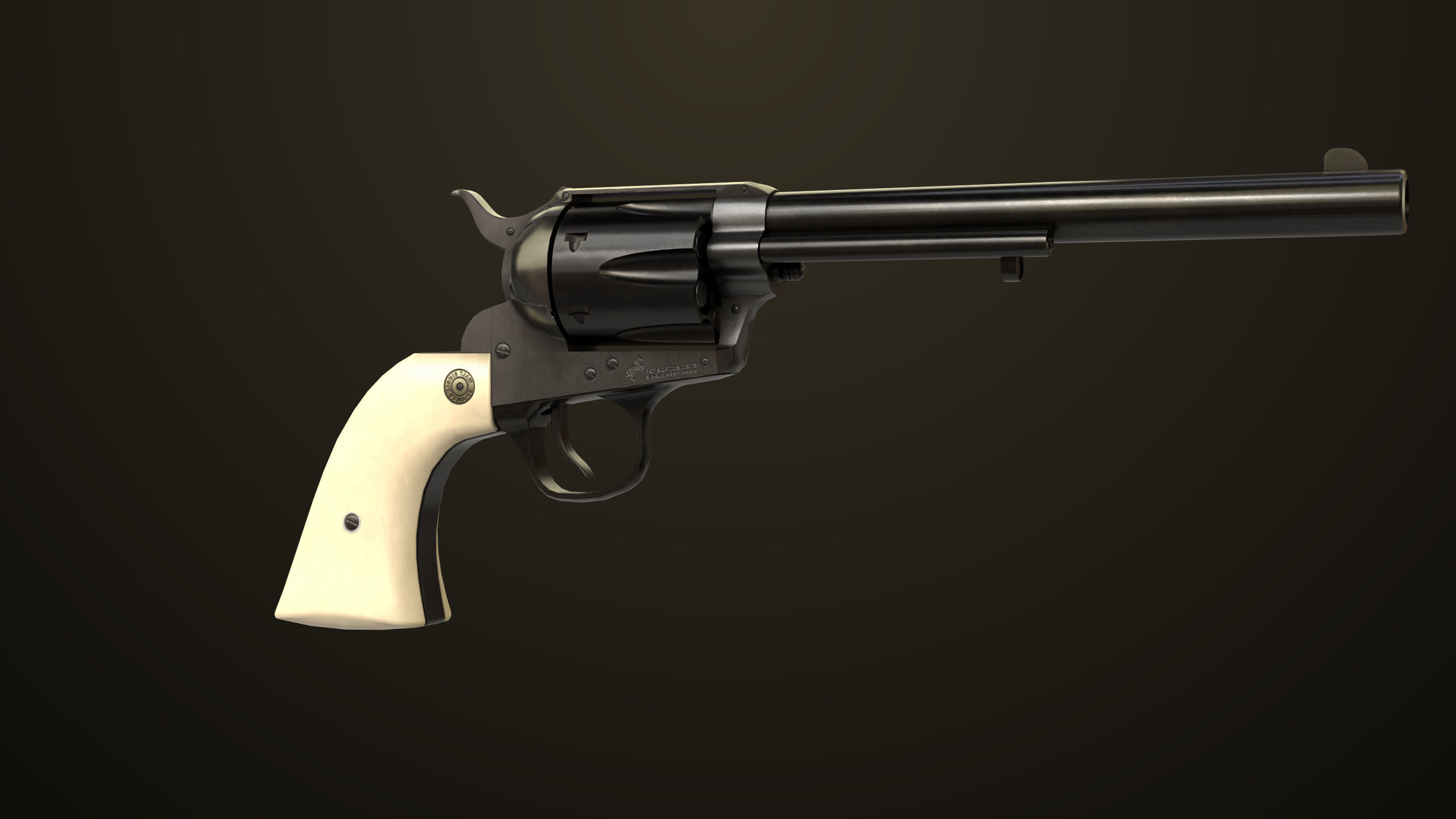 Revolver 03 Model Colt Black All PBR Unity UE Textures Low-poly 3D model_4