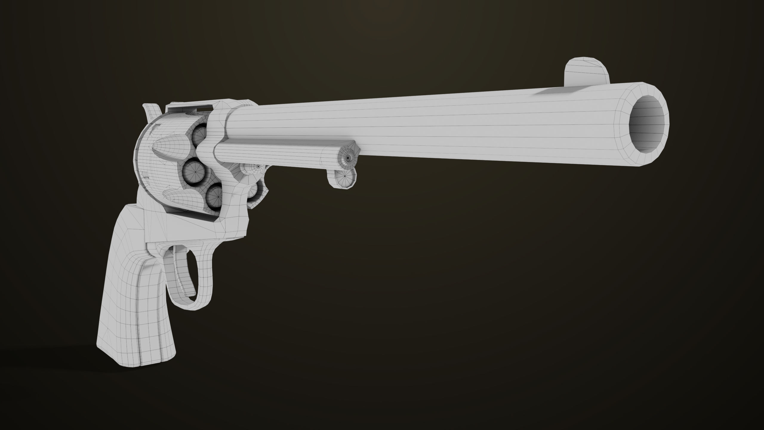 Revolver 03 Model Colt Black All PBR Unity UE Textures Low-poly 3D model_23