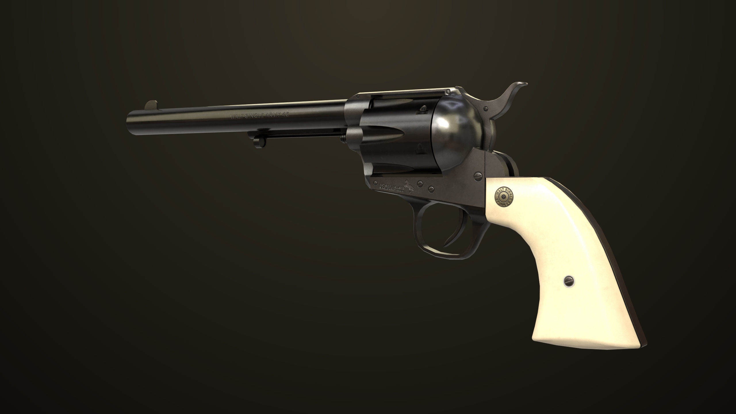 Revolver 03 Model Colt Black All PBR Unity UE Textures Low-poly 3D model_7