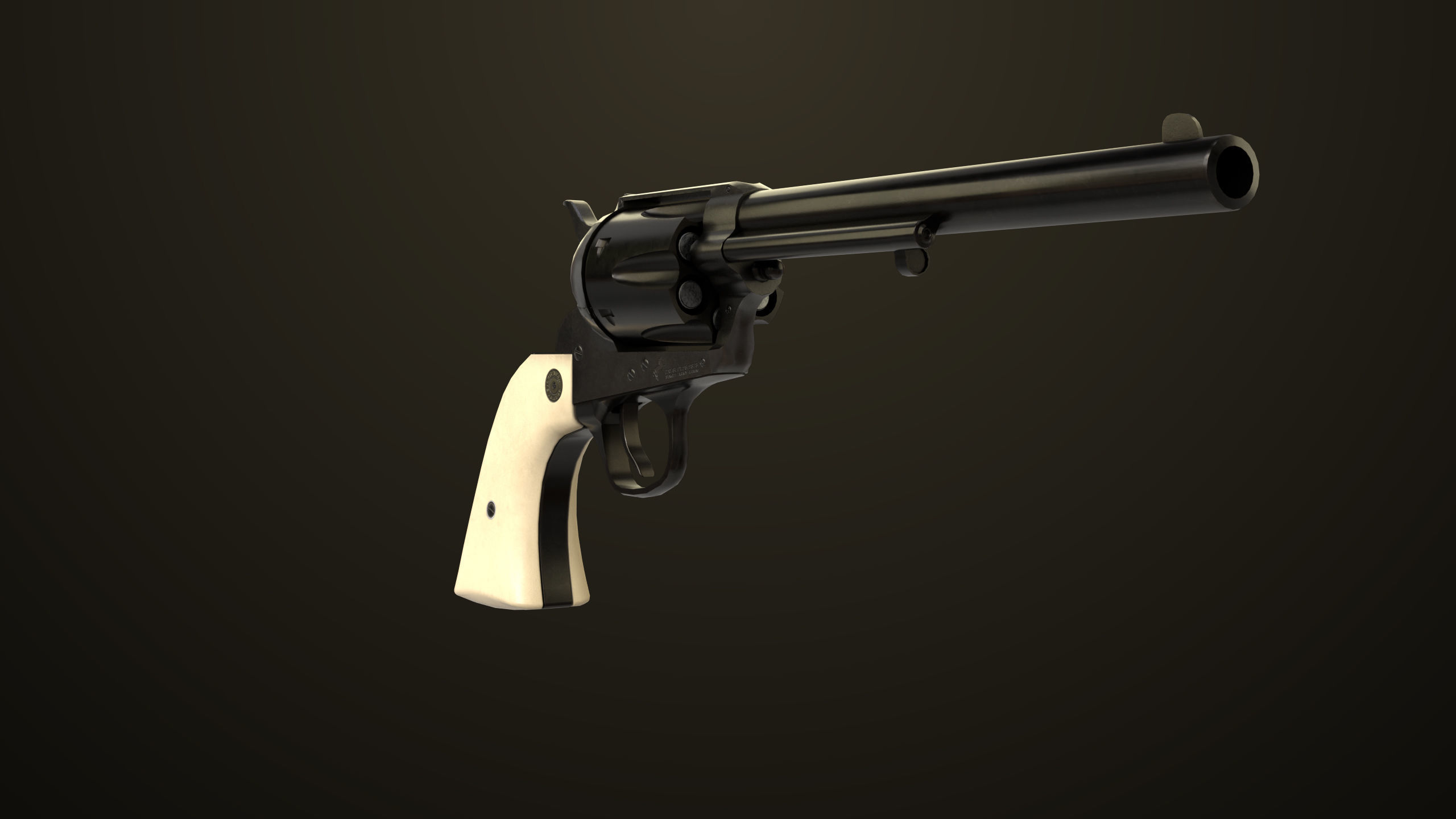 Revolver 03 Model Colt Black All PBR Unity UE Textures Low-poly 3D model_3