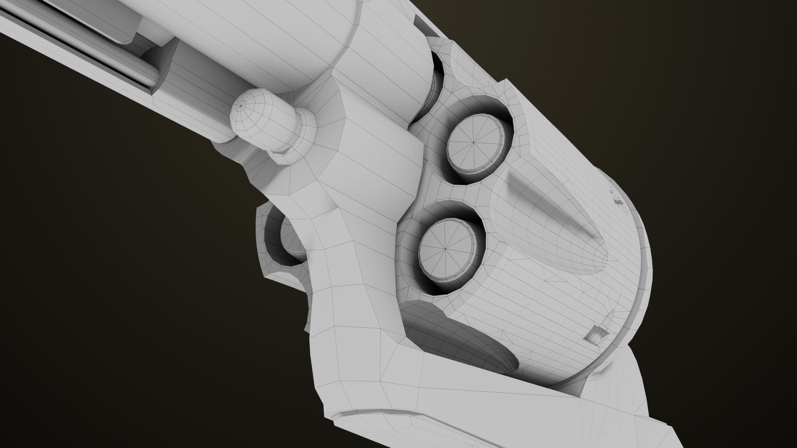 Revolver 03 Model Colt Black All PBR Unity UE Textures Low-poly 3D model_30