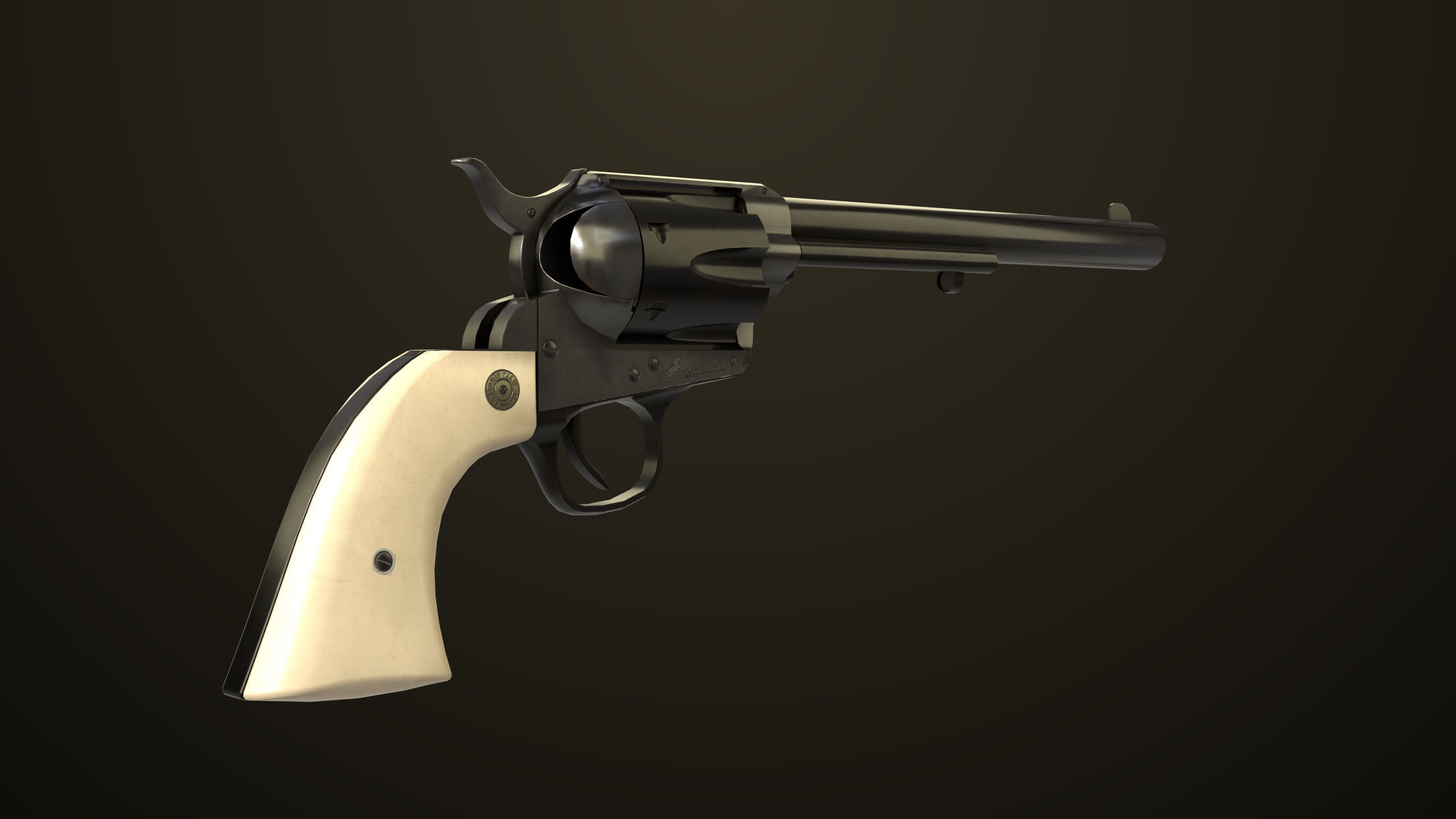 Revolver 03 Model Colt Black All PBR Unity UE Textures Low-poly 3D model_5