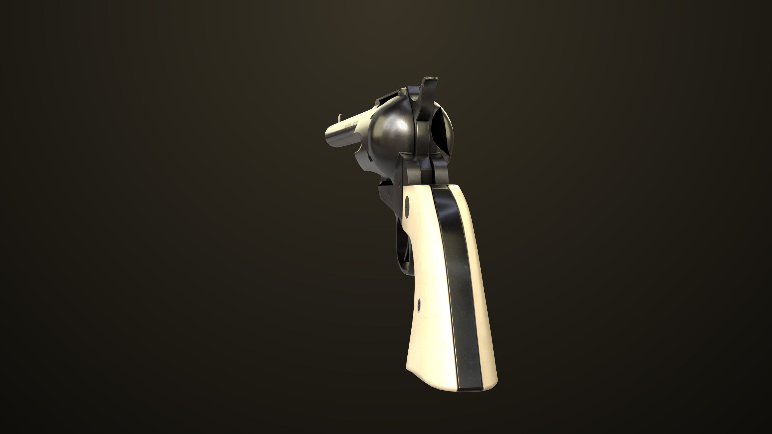 Revolver 03 Model Colt Black All PBR Unity UE Textures Low-poly 3D model_6