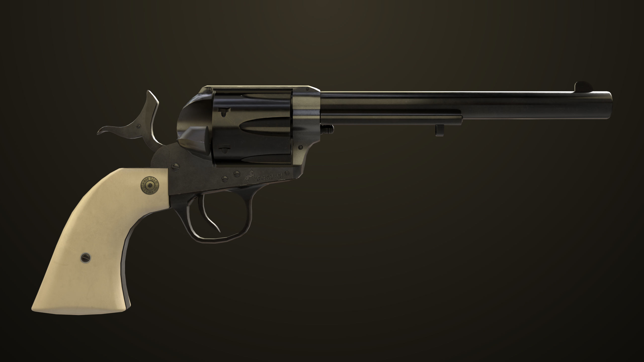 Revolver 03 Model Colt Black All PBR Unity UE Textures Low-poly 3D model_18