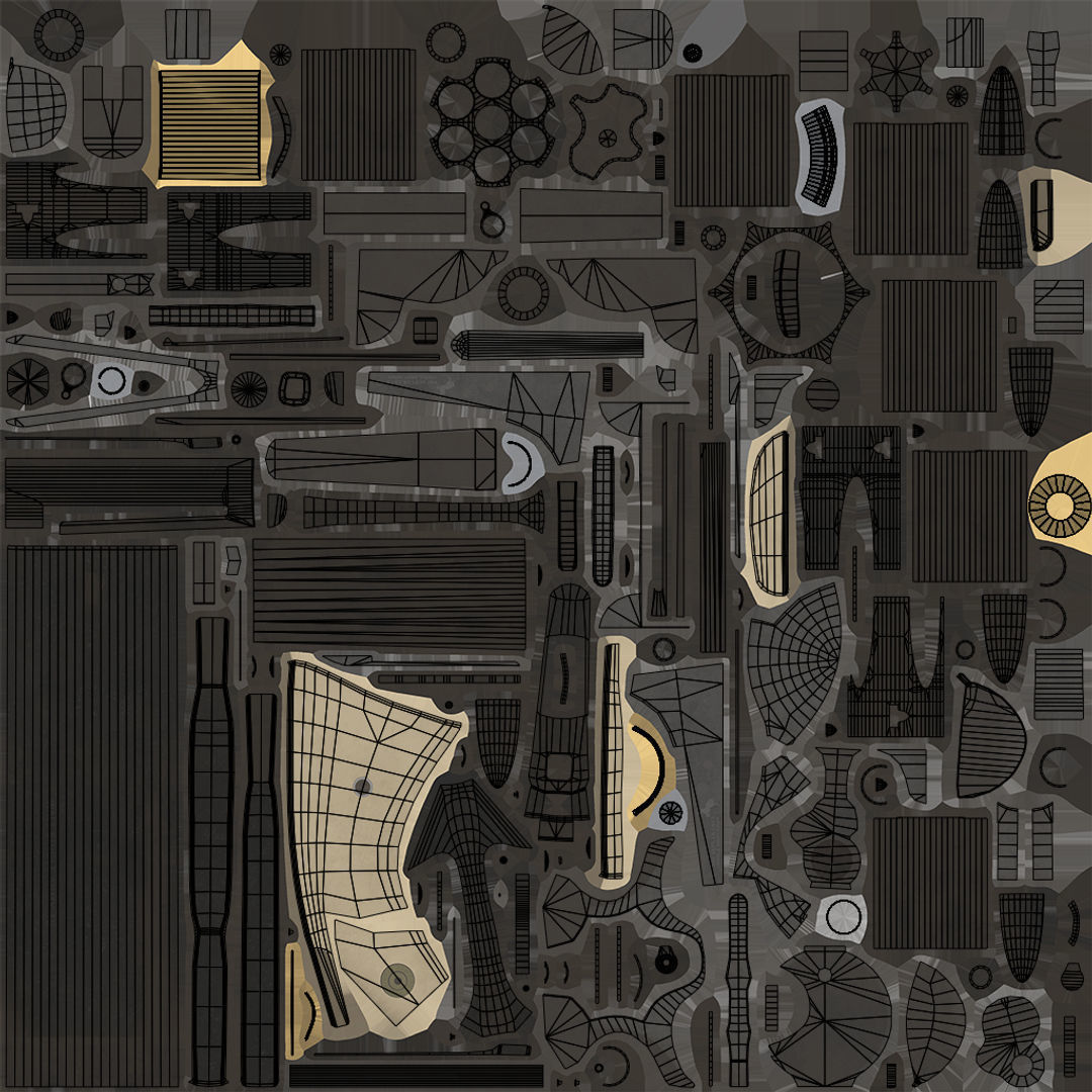 Revolver 03 Model Colt Black All PBR Unity UE Textures Low-poly 3D model_40