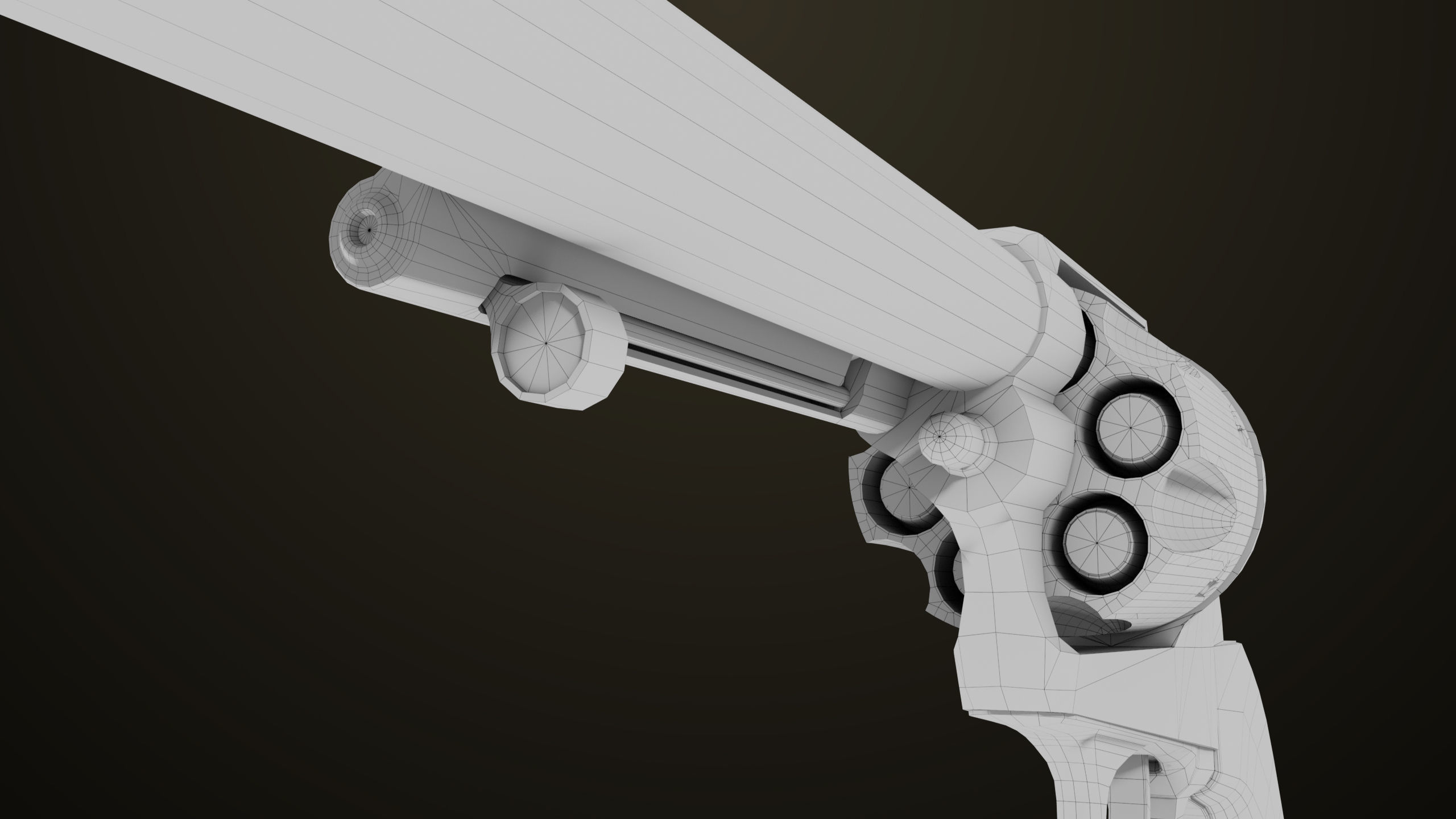 Revolver 03 Model Colt Black All PBR Unity UE Textures Low-poly 3D model_28