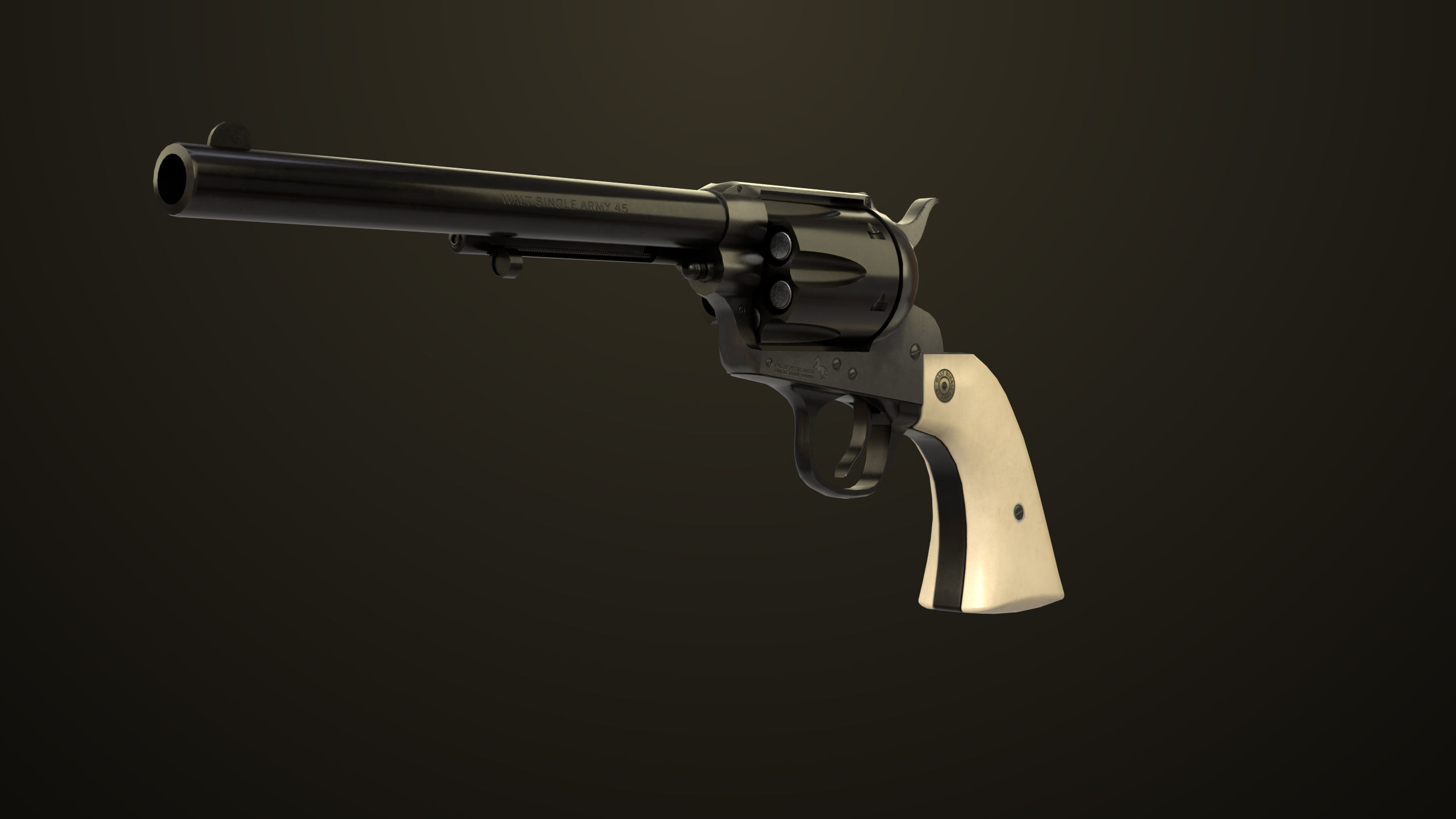 Revolver 03 Model Colt Black All PBR Unity UE Textures Low-poly 3D model_1
