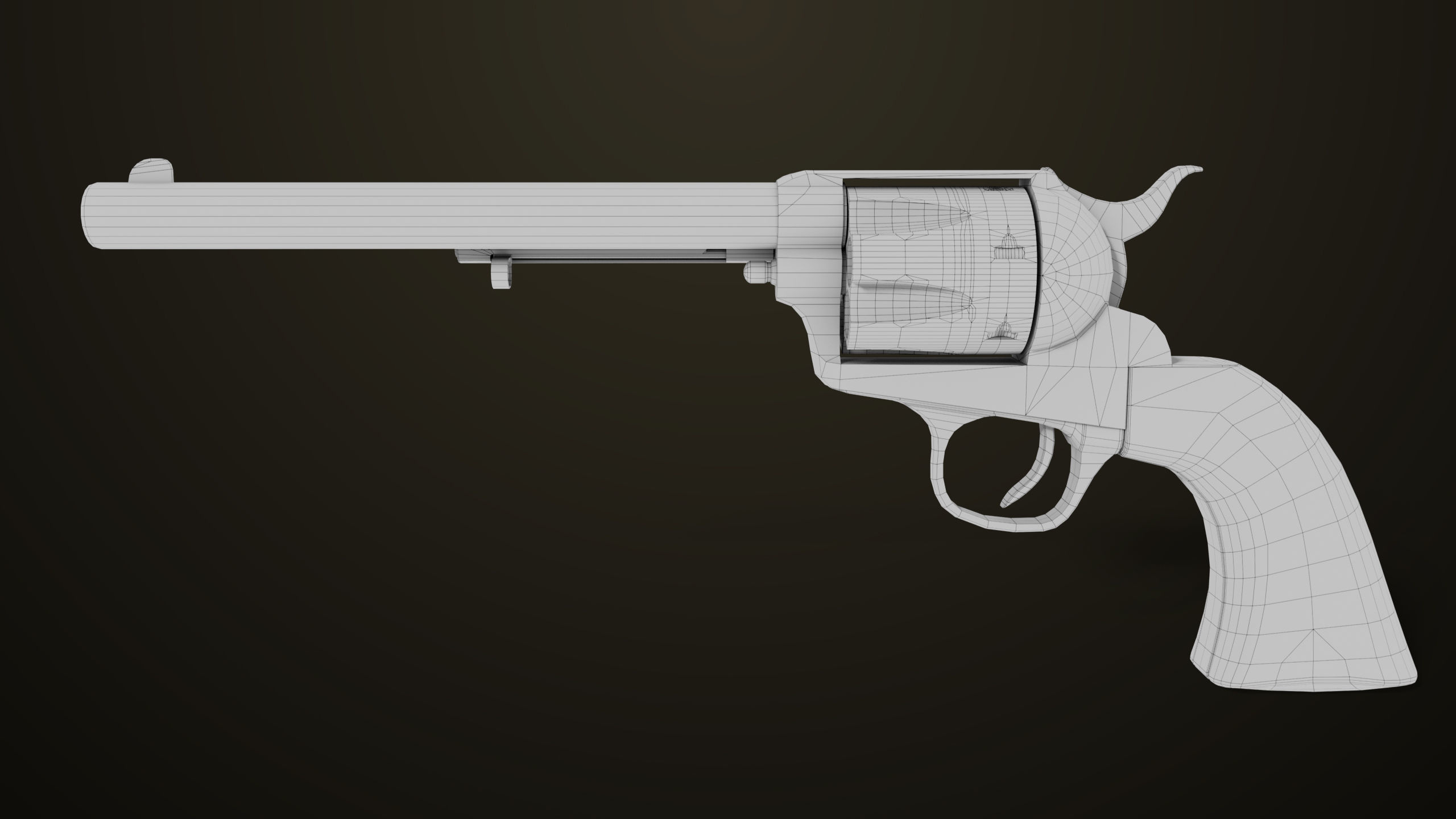 Revolver 03 Model Colt Black All PBR Unity UE Textures Low-poly 3D model_21
