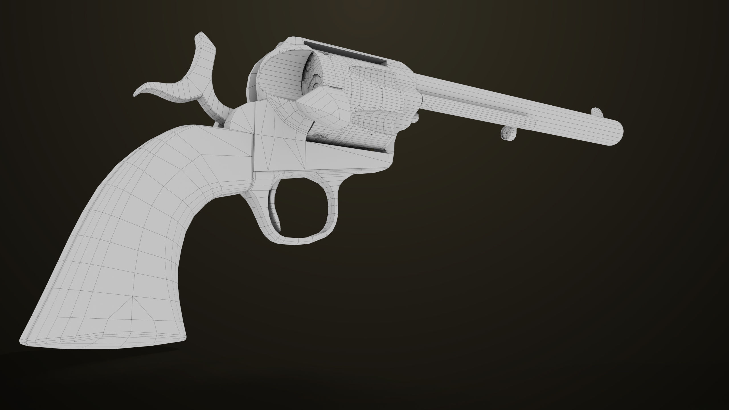 Revolver 03 Model Colt Black All PBR Unity UE Textures Low-poly 3D model_36
