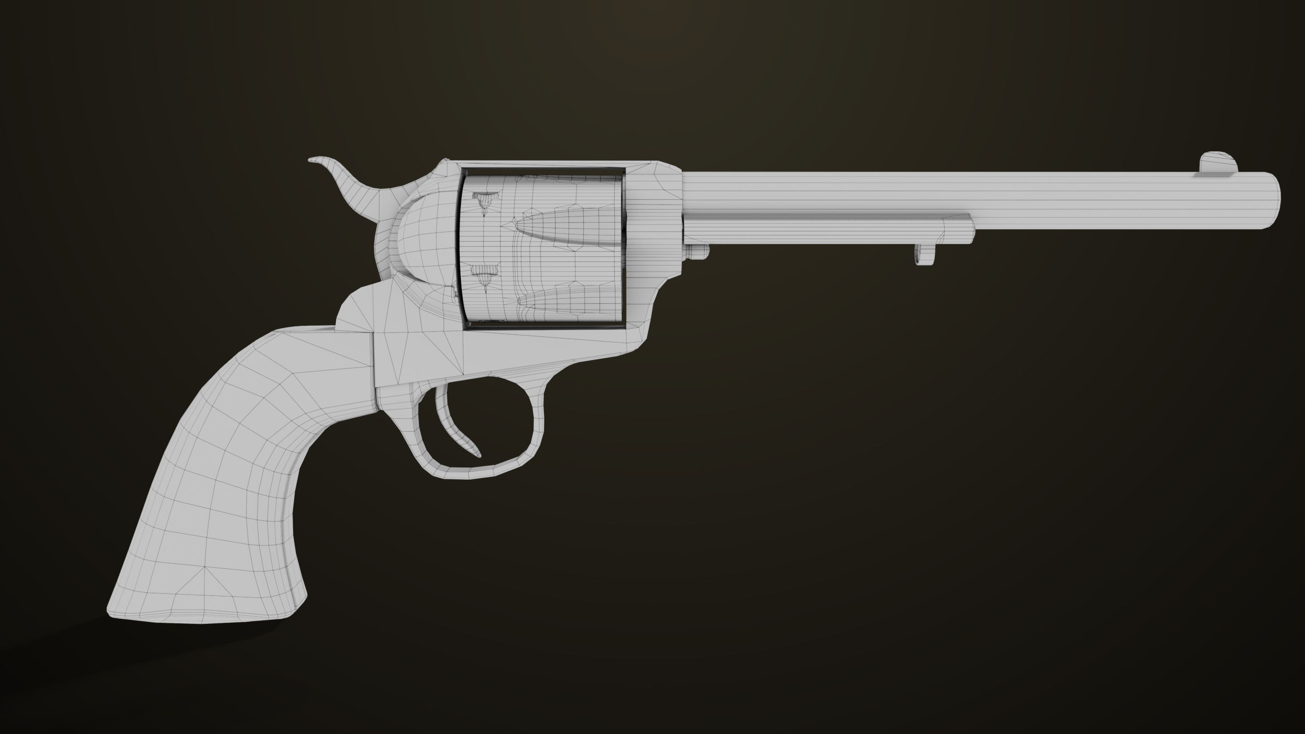 Revolver 03 Model Colt Black All PBR Unity UE Textures Low-poly 3D model_24
