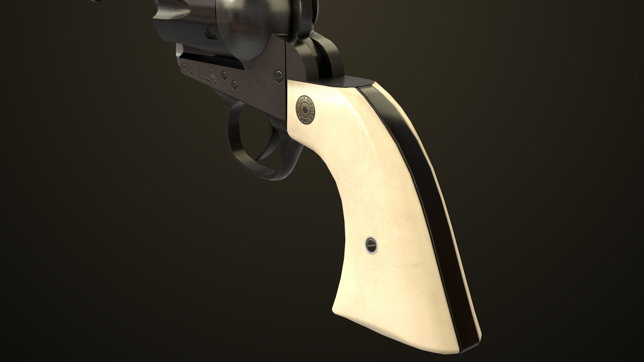 Revolver 03 Model Colt Black All PBR Unity UE Textures Low-poly 3D model_10