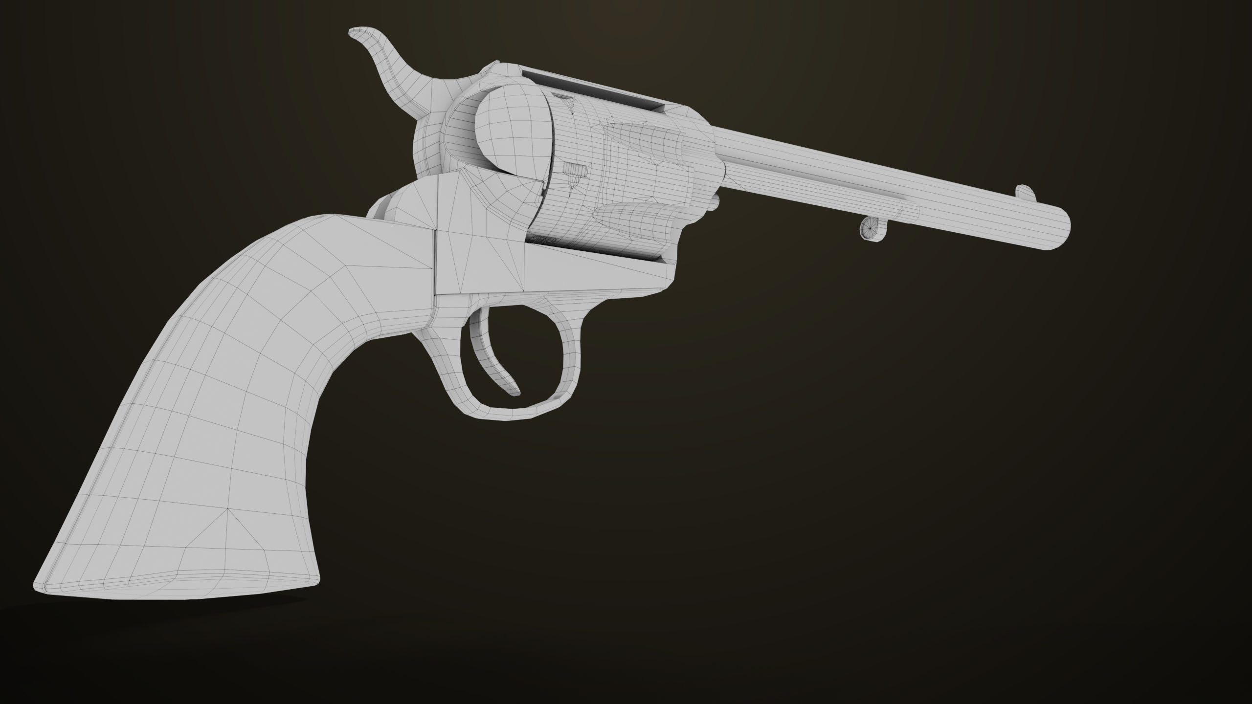 Revolver 03 Model Colt Black All PBR Unity UE Textures Low-poly 3D model_35
