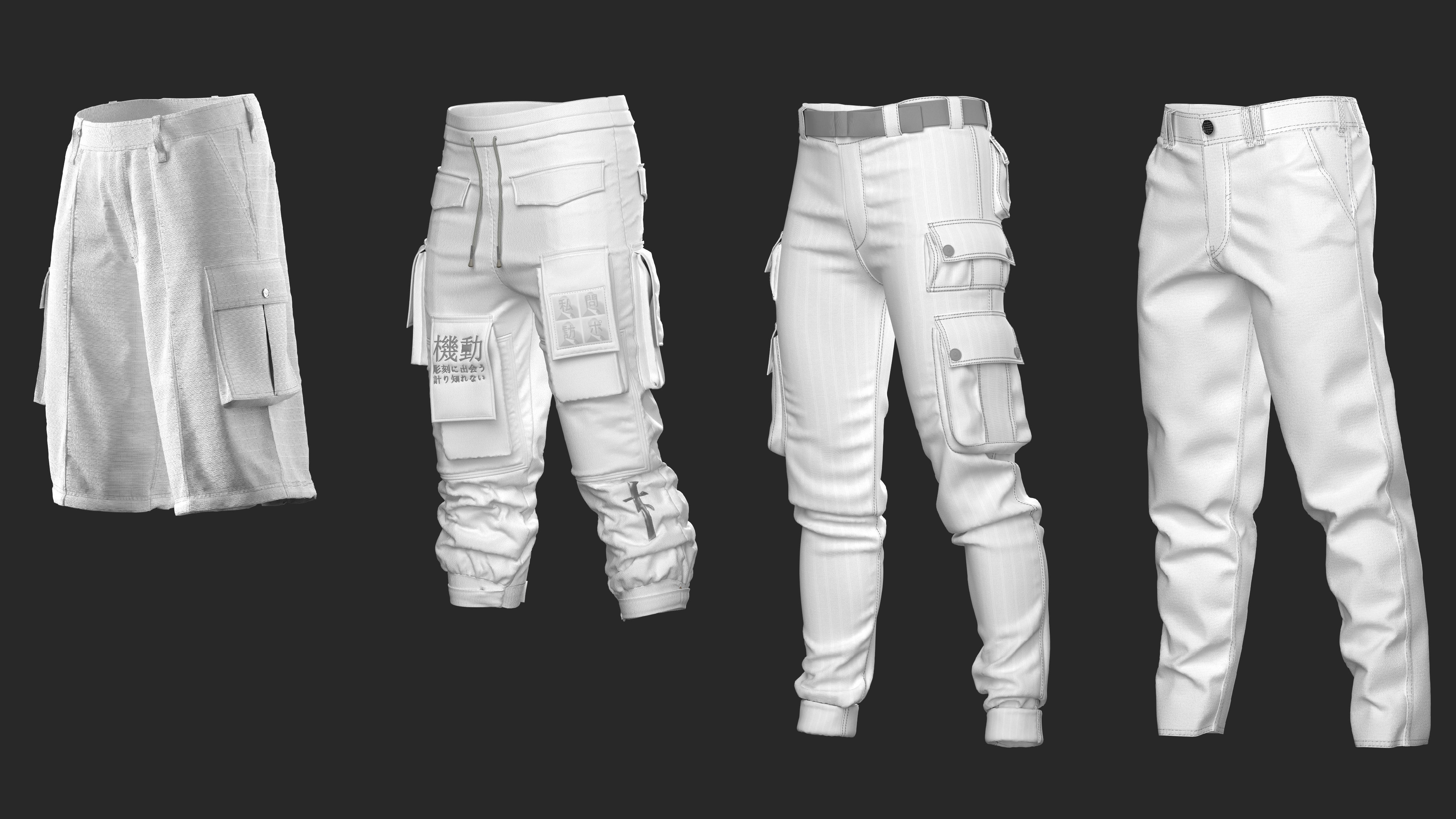 24 Pants - Base Mesh 3D model_4
