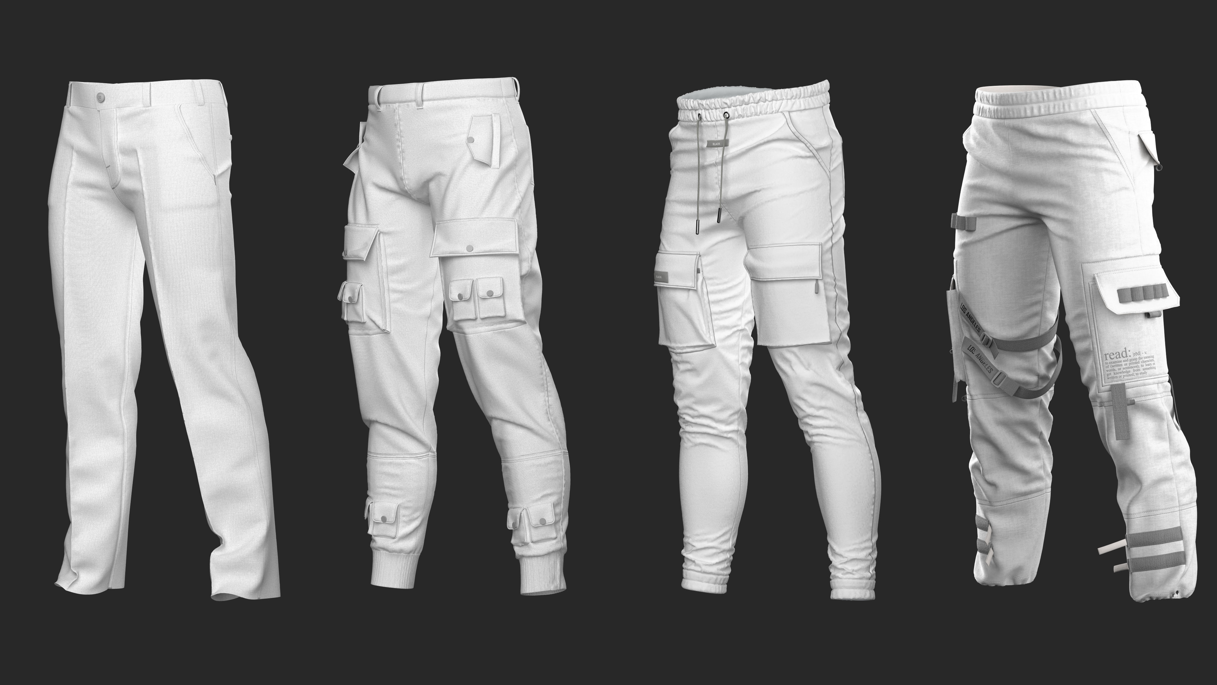 24 Pants - Base Mesh 3D model_3