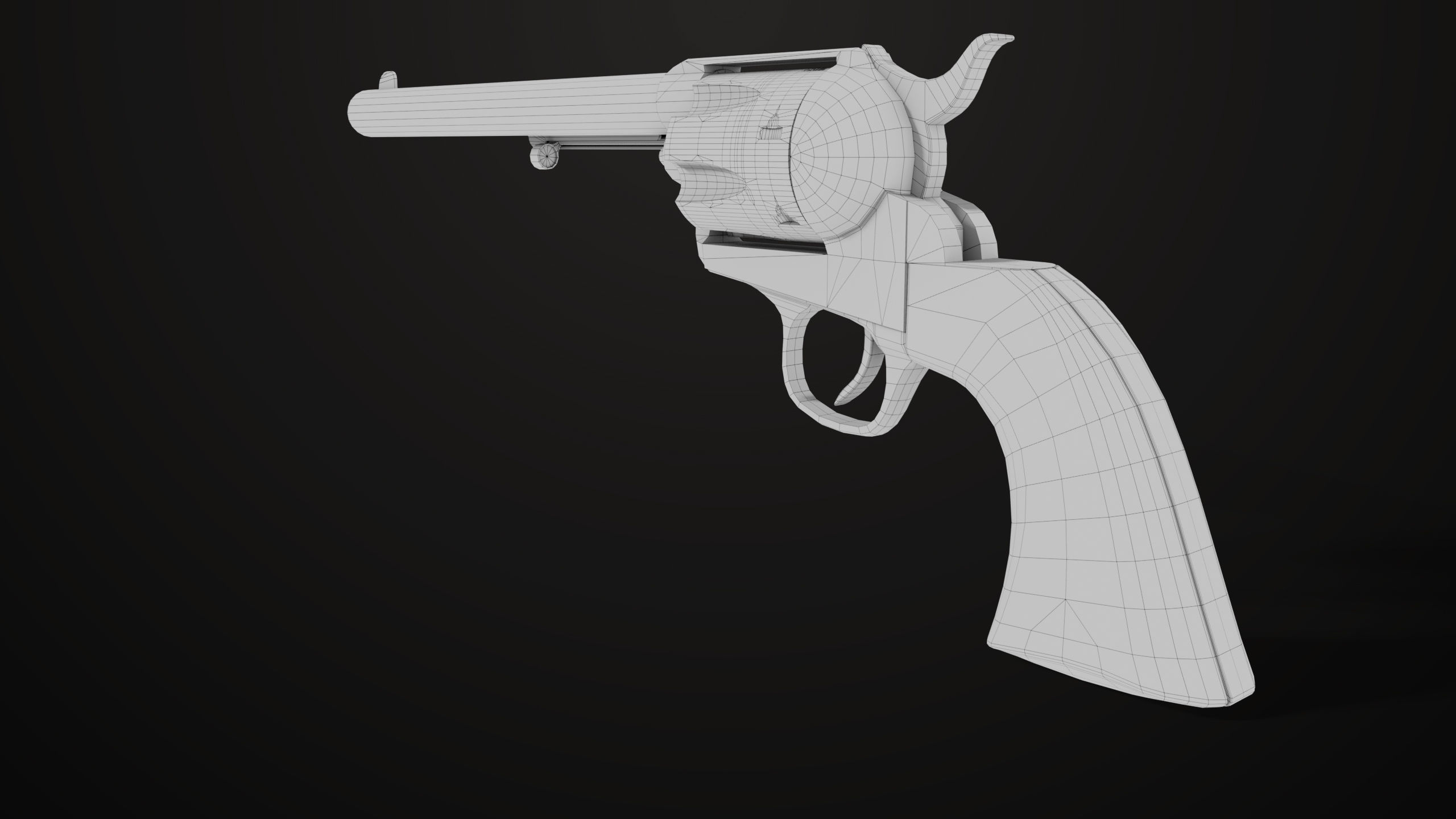 Revolver 03 Model Colt Silver All PBR Unity UE Textures Low-poly 3D model_26