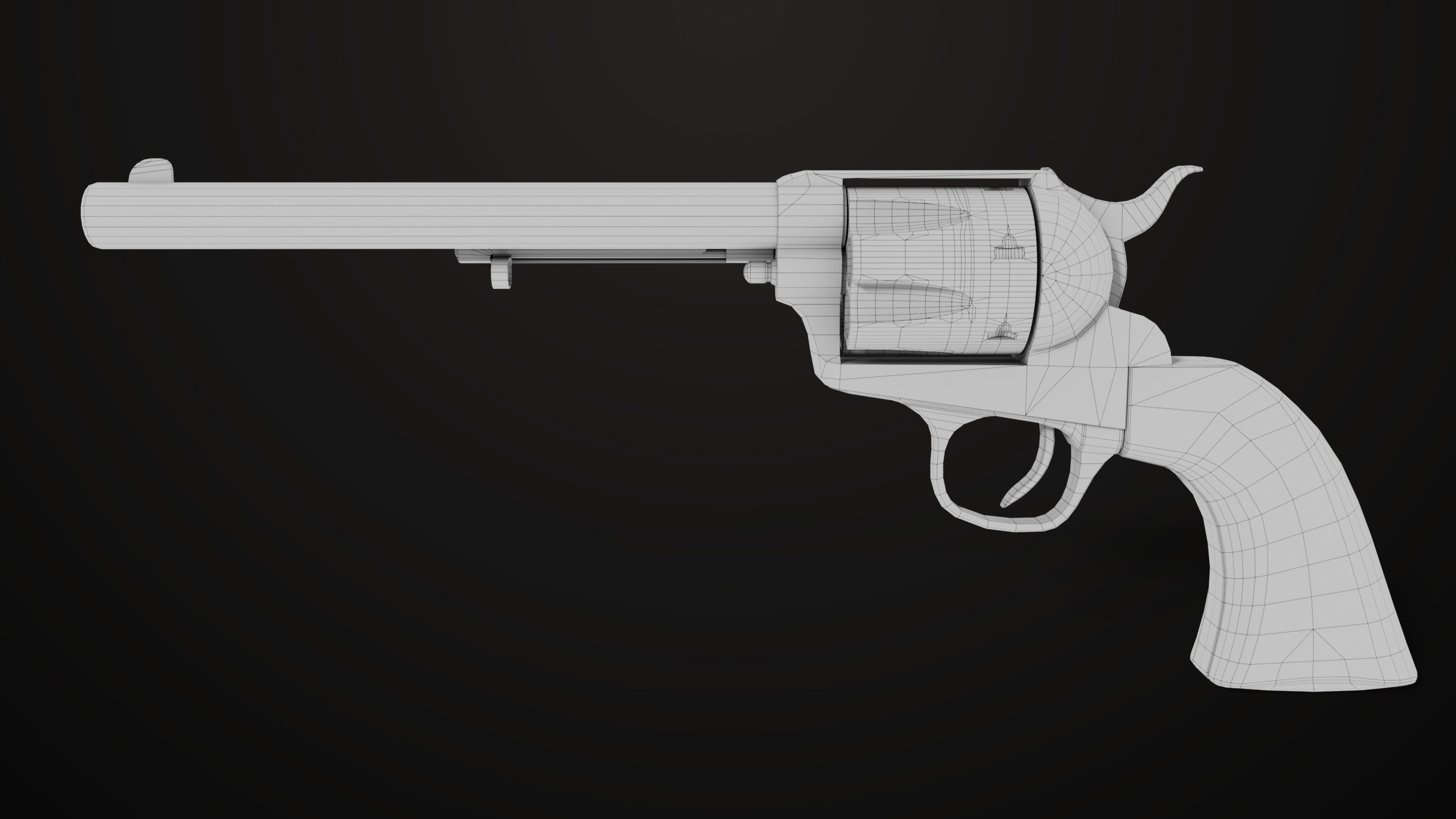 Revolver 03 Model Colt Silver All PBR Unity UE Textures Low-poly 3D model_20