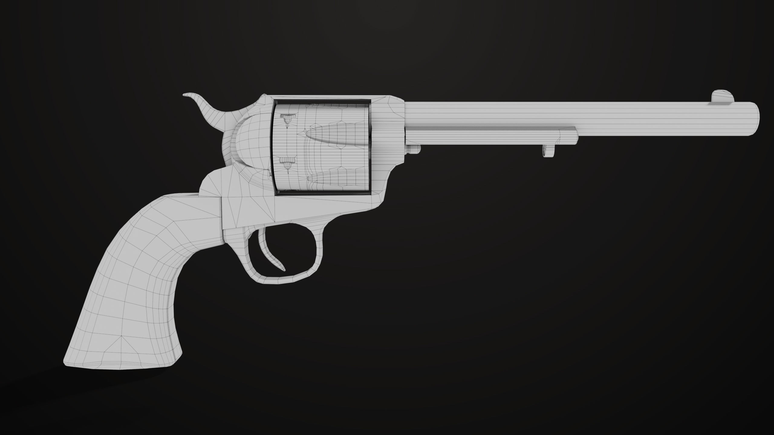 Revolver 03 Model Colt Silver All PBR Unity UE Textures Low-poly 3D model_23