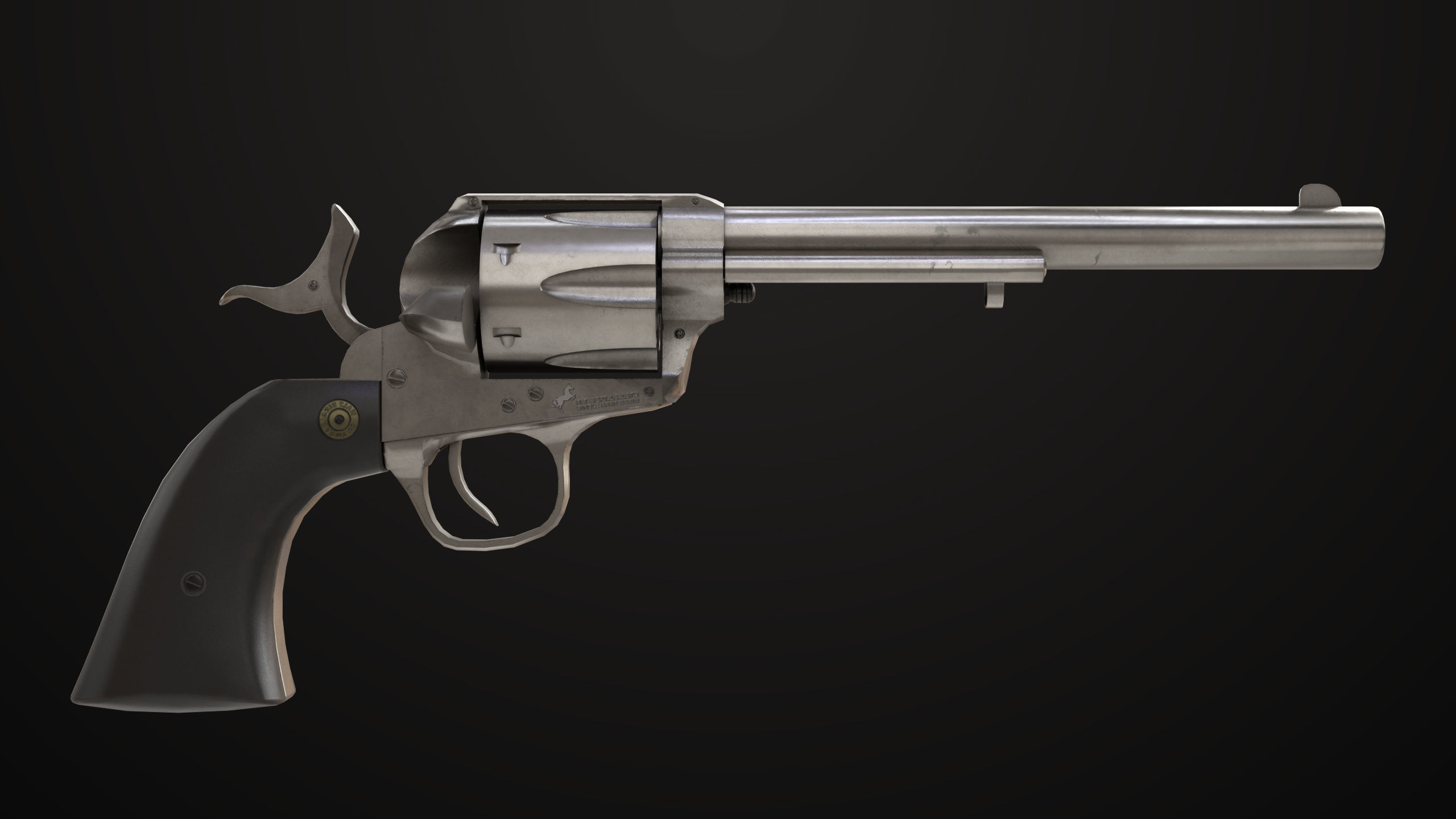 Revolver 03 Model Colt Silver All PBR Unity UE Textures Low-poly 3D model_18