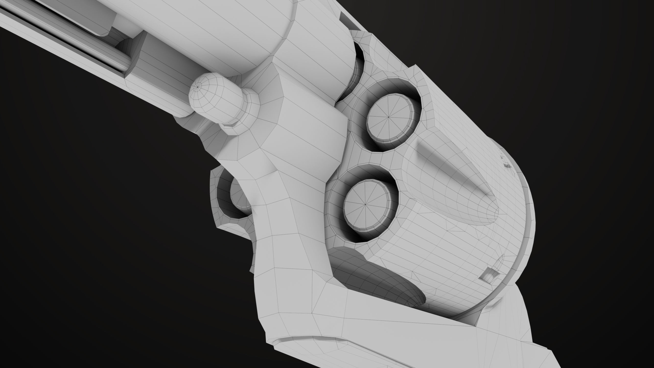 Revolver 03 Model Colt Silver All PBR Unity UE Textures Low-poly 3D model_29