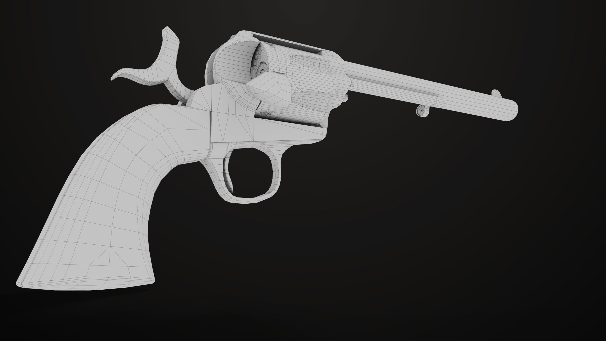 Revolver 03 Model Colt Silver All PBR Unity UE Textures Low-poly 3D model_35