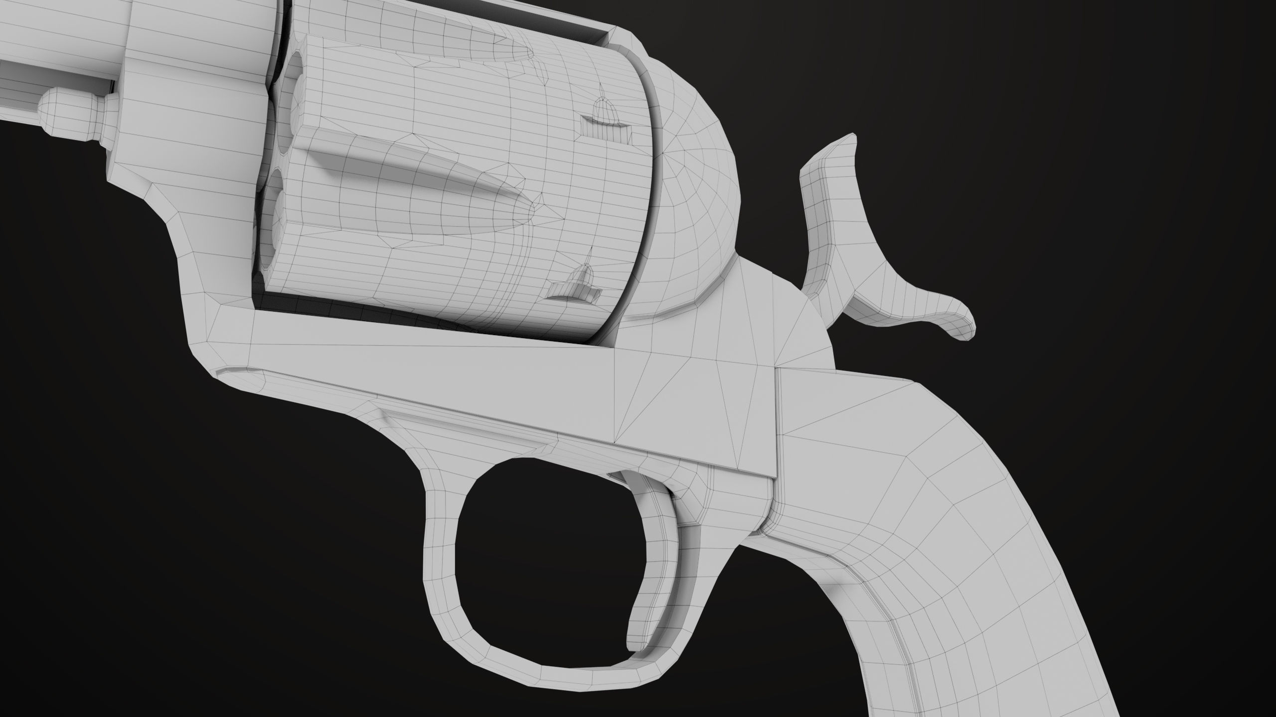 Revolver 03 Model Colt Silver All PBR Unity UE Textures Low-poly 3D model_38