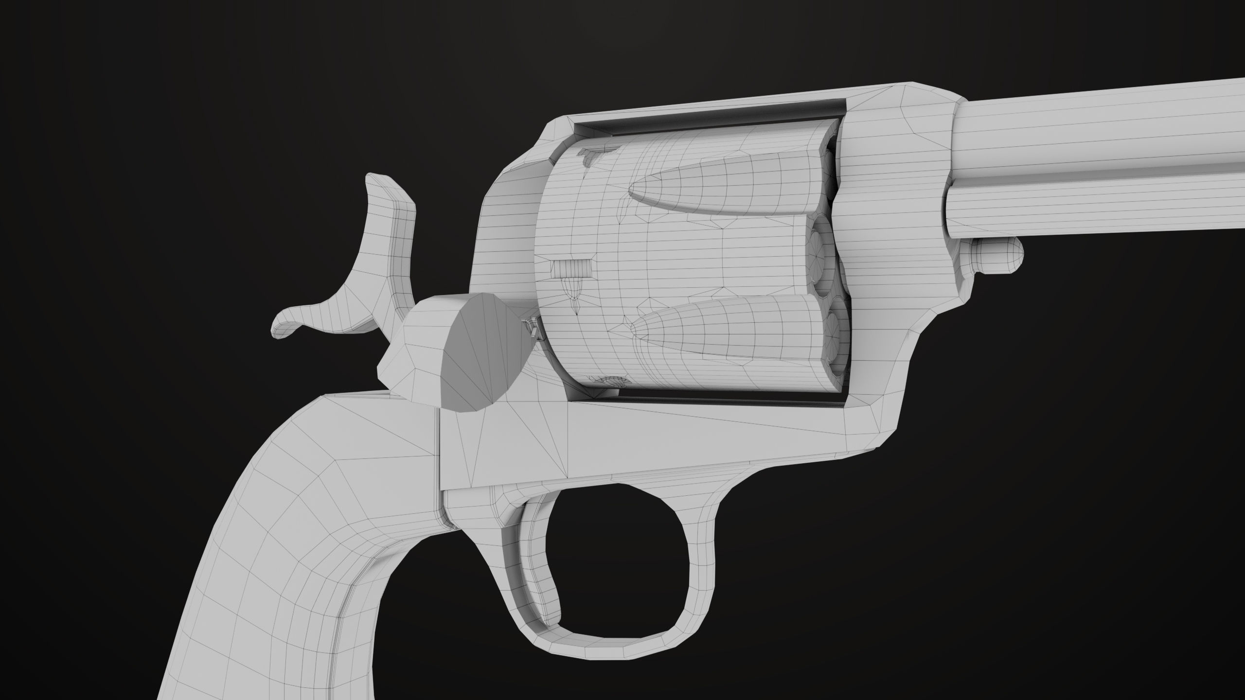 Revolver 03 Model Colt Silver All PBR Unity UE Textures Low-poly 3D model_36