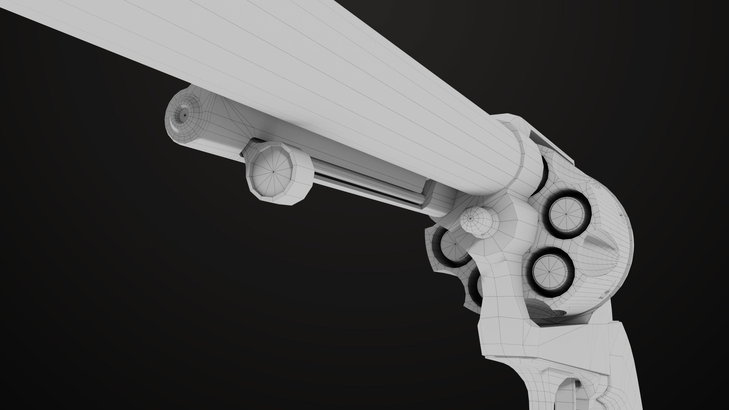 Revolver 03 Model Colt Silver All PBR Unity UE Textures Low-poly 3D model_27