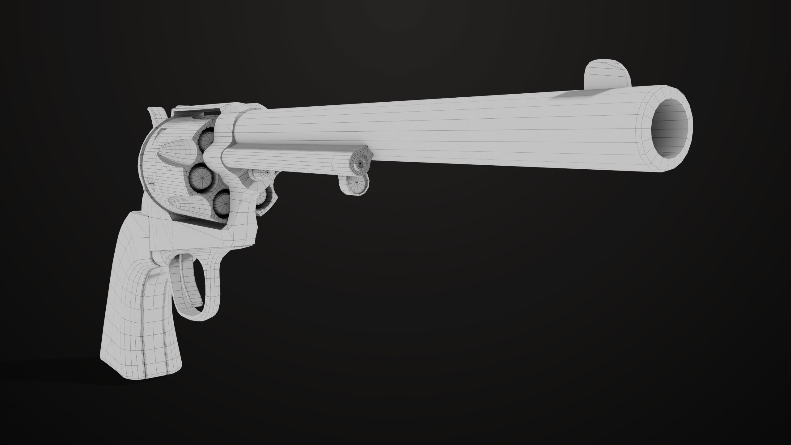 Revolver 03 Model Colt Silver All PBR Unity UE Textures Low-poly 3D model_22