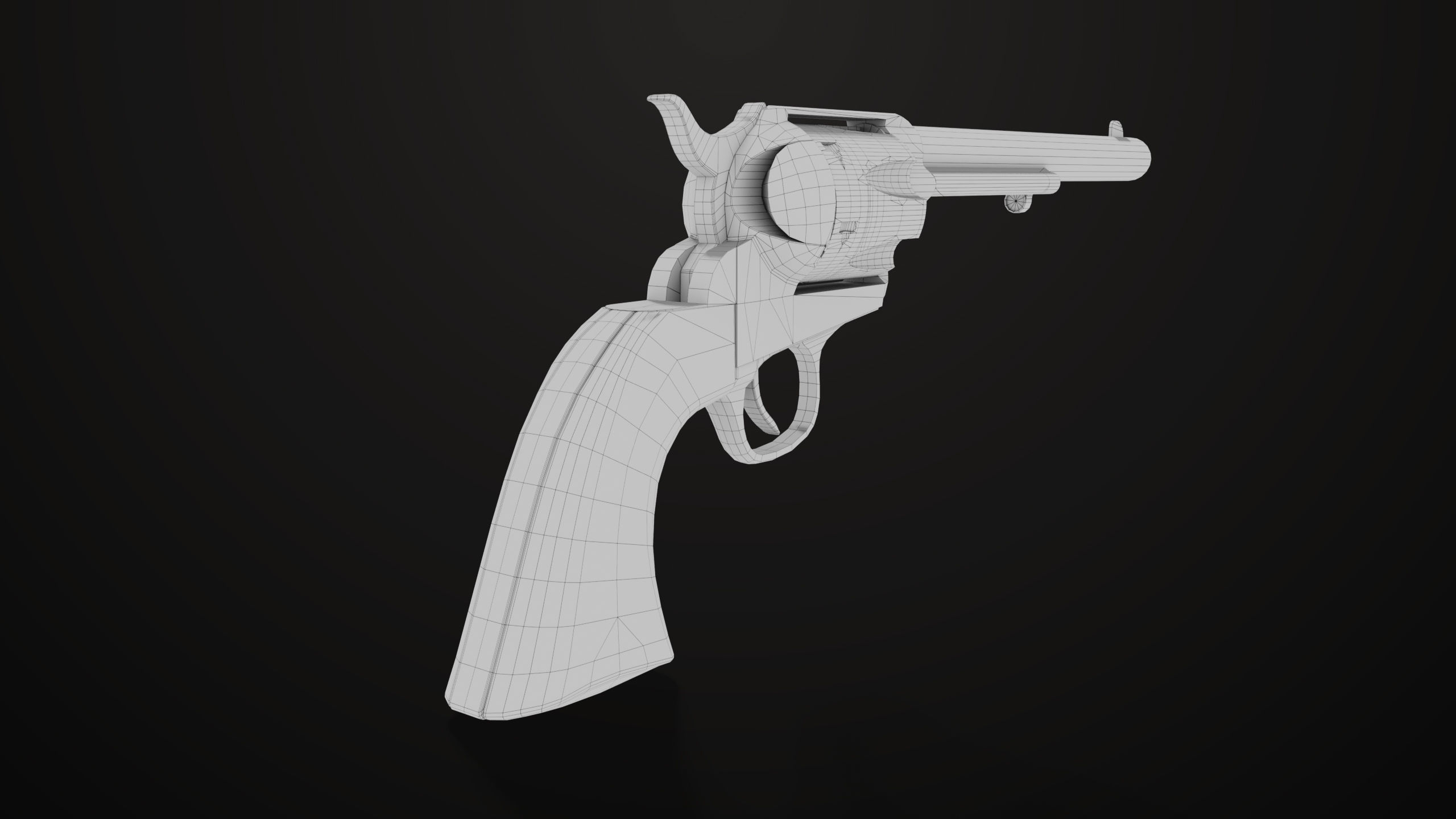 Revolver 03 Model Colt Silver All PBR Unity UE Textures Low-poly 3D model_24