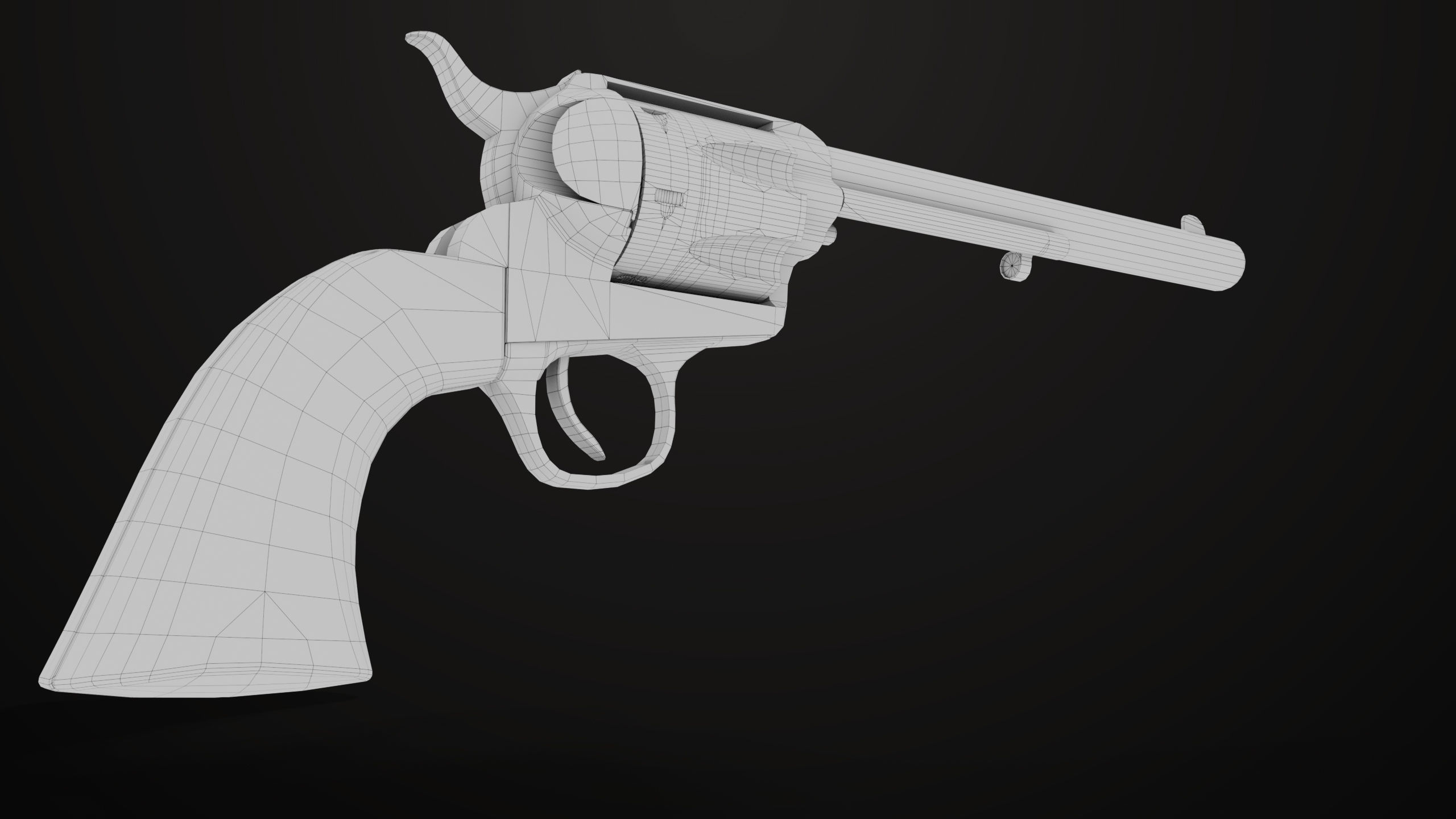 Revolver 03 Model Colt Silver All PBR Unity UE Textures Low-poly 3D model_34