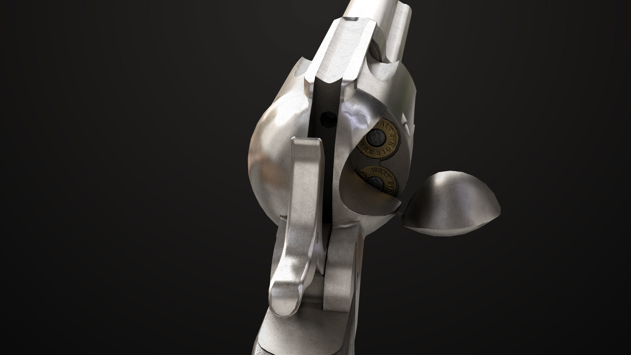 Revolver 03 Model Colt Silver All PBR Unity UE Textures Low-poly 3D model_19