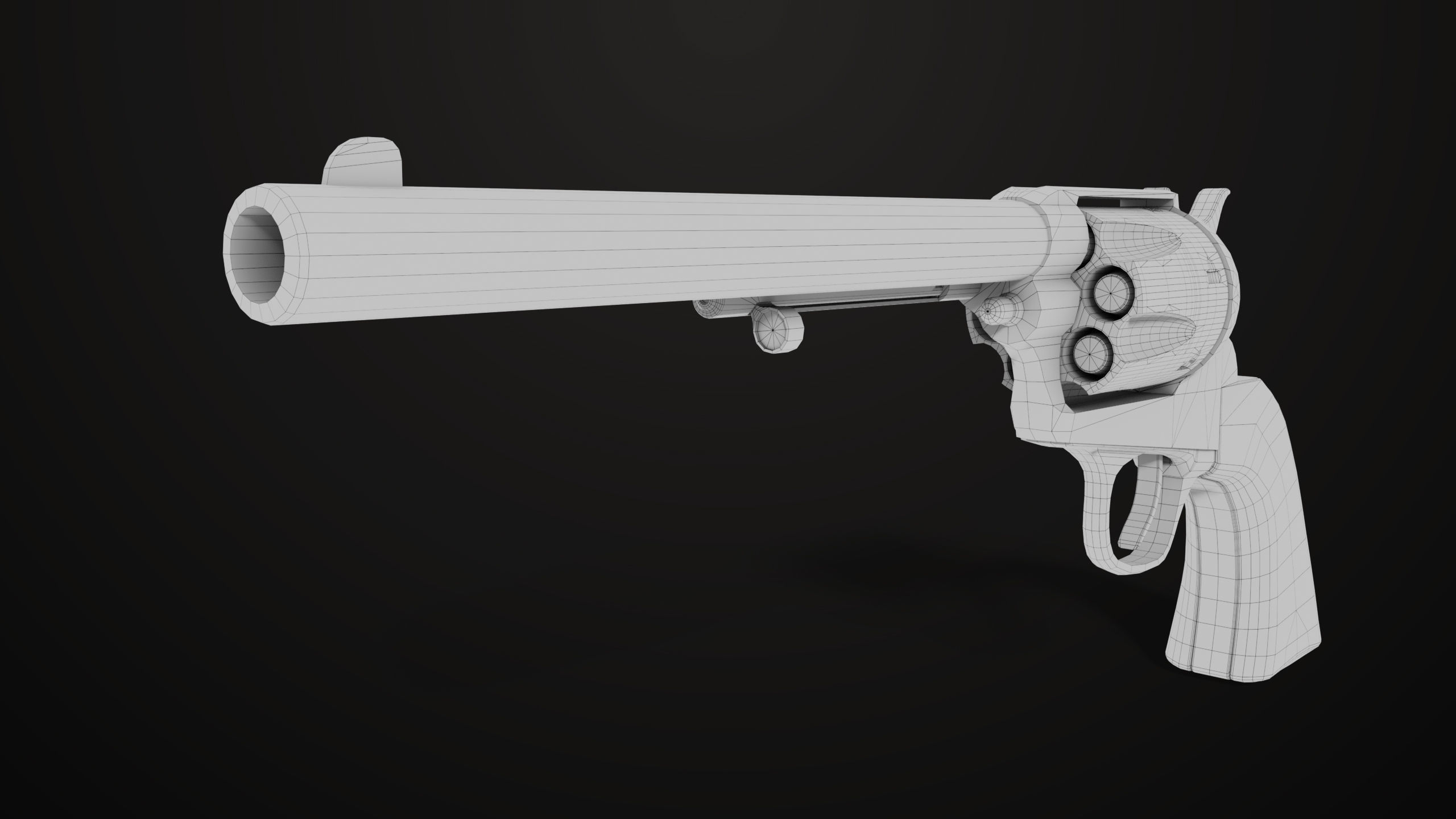 Revolver 03 Model Colt Silver All PBR Unity UE Textures Low-poly 3D model_21
