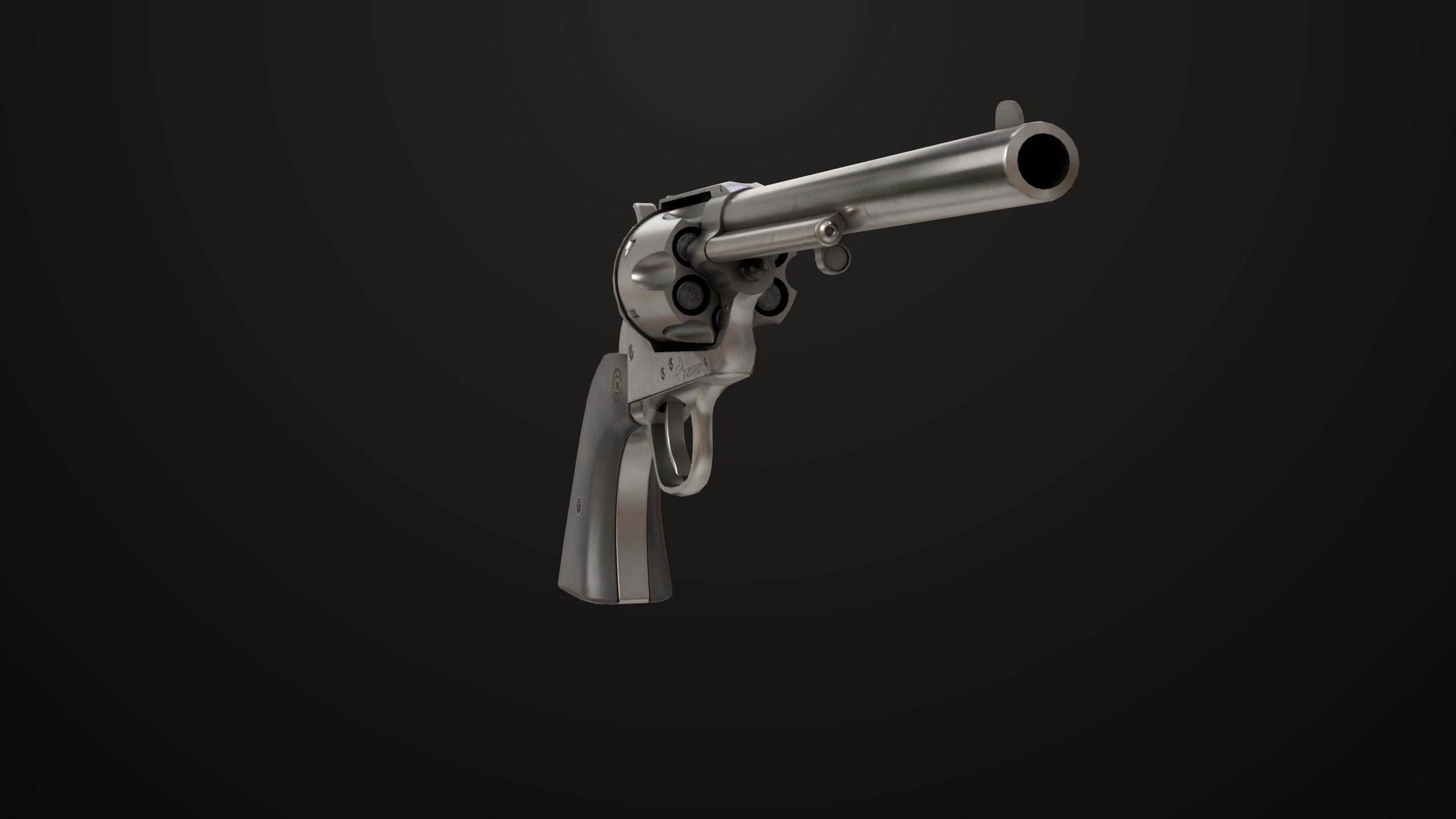 Revolver 03 Model Colt Silver All PBR Unity UE Textures Low-poly 3D model_7