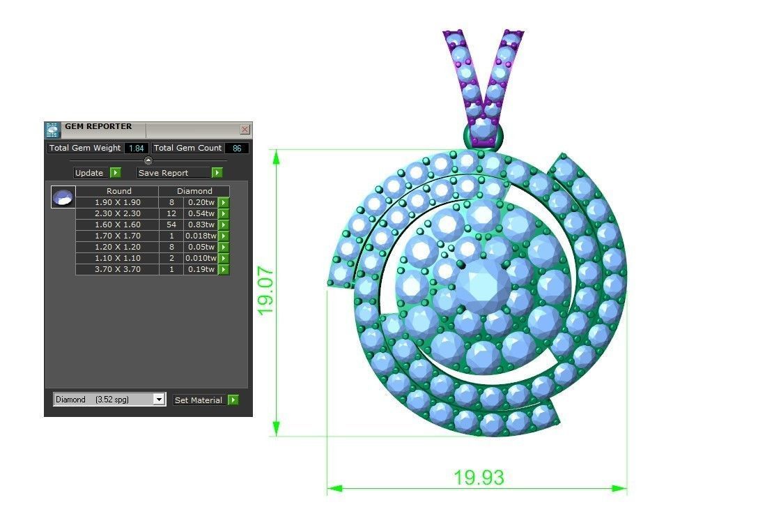 Jewelry Diamonds Pandants 3D print model_3