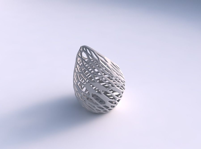 Vase Tide twisted with faceted and twisted organic lattice 2