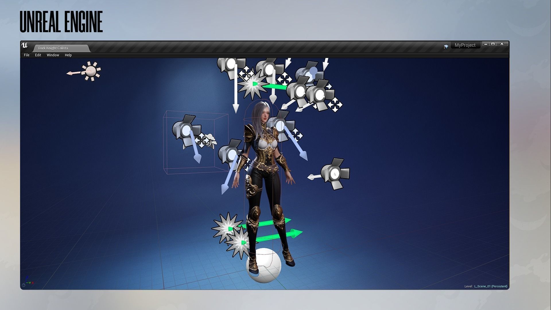 Dark Knight Girl Calista - Game Ready Low-poly 3D model_17