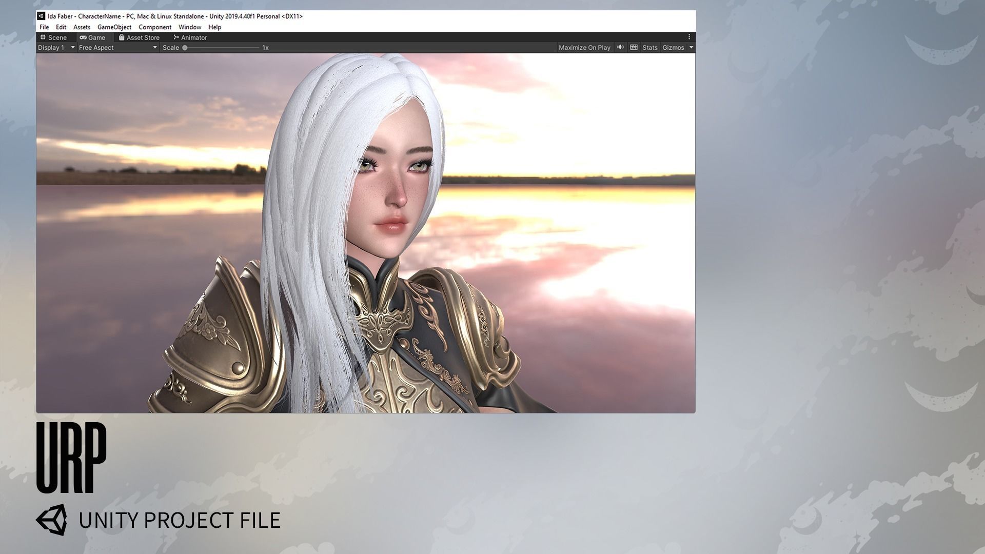 Dark Knight Girl Calista - Game Ready Low-poly 3D model_22