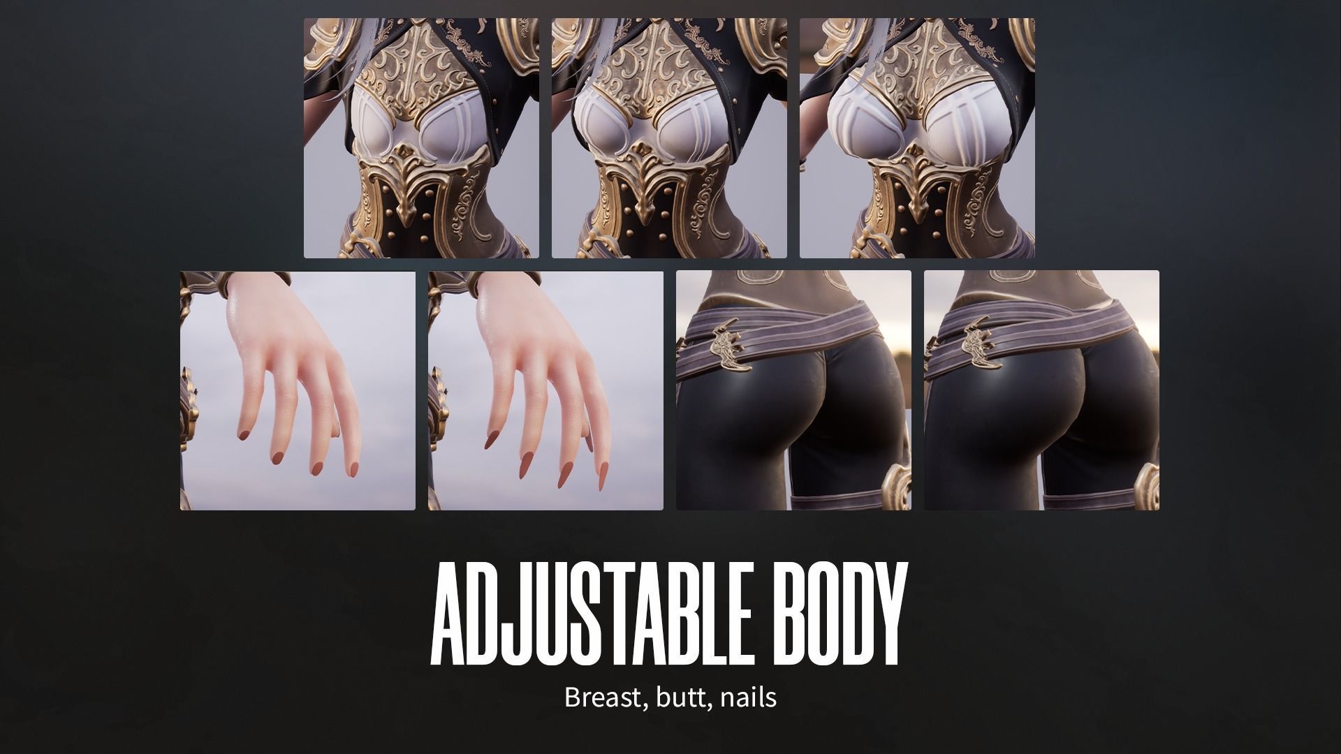 Dark Knight Girl Calista - Game Ready Low-poly 3D model_11