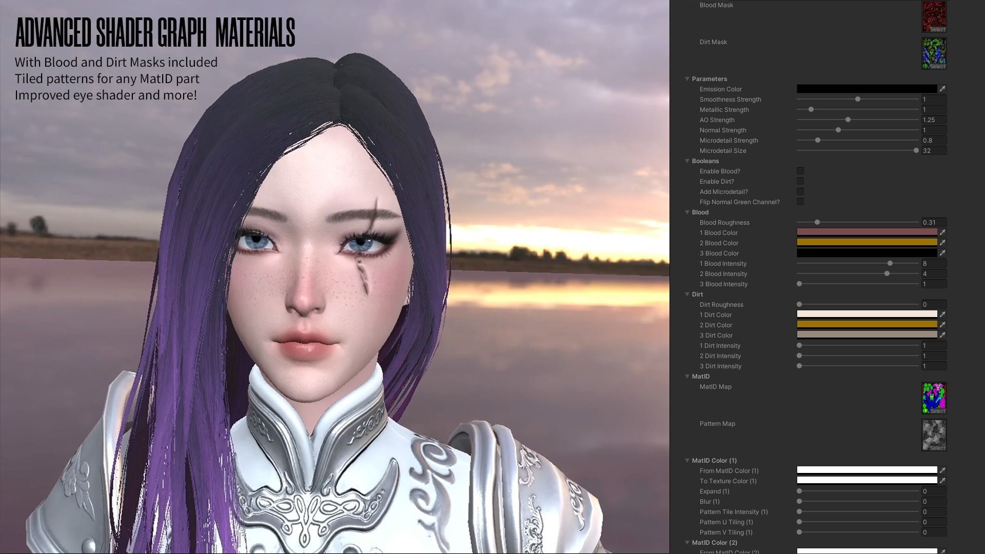 Dark Knight Girl Calista - Game Ready Low-poly 3D model_16