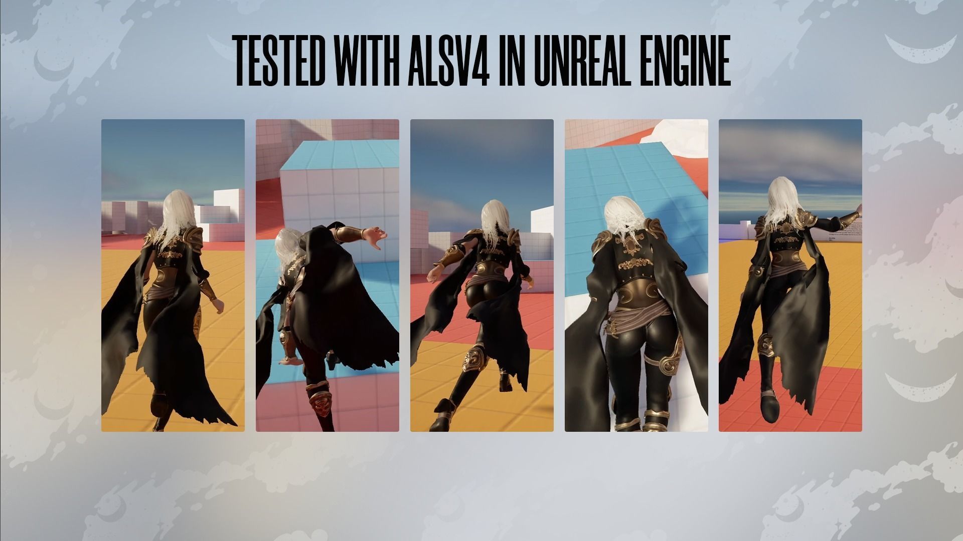 Dark Knight Girl Calista - Game Ready Low-poly 3D model_12