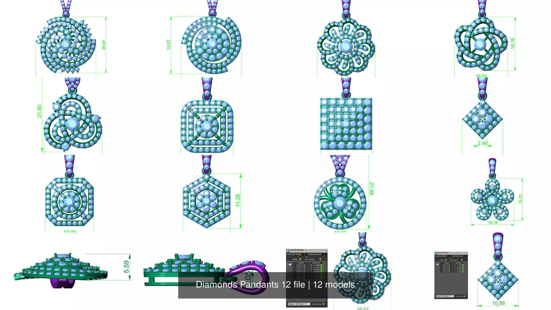 Jewelry Diamonds Pandants 12 file 3D Model Collection_0