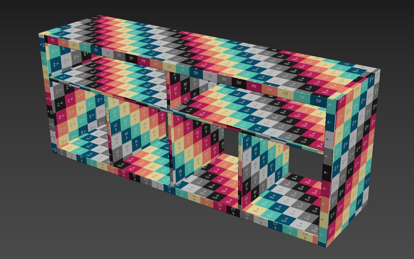 Kallax tv bench white 147x60 cm PBR 3D model_6