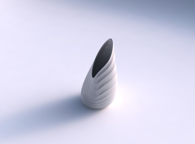 Vase Flame twisted with small horizontal sections
