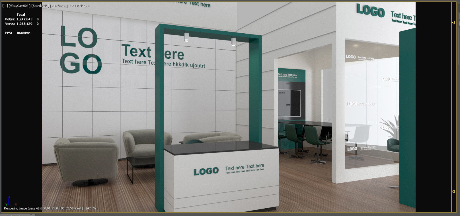  Booth Exhibition Stand  Official  900 x 650 CM  Low-poly 3D model_4
