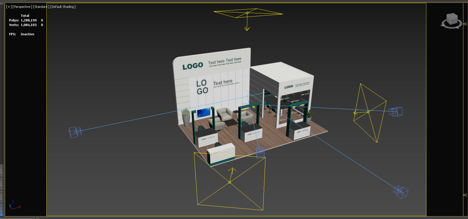  Booth Exhibition Stand  Official  900 x 650 CM  Low-poly 3D model_5