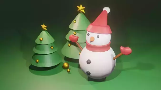 Christmas Tree and Snowman