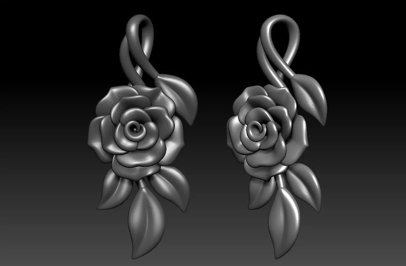 Rose pendant 3D print model