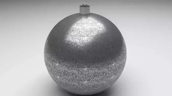 Large Silver Glittered Christmas Ball 3D model