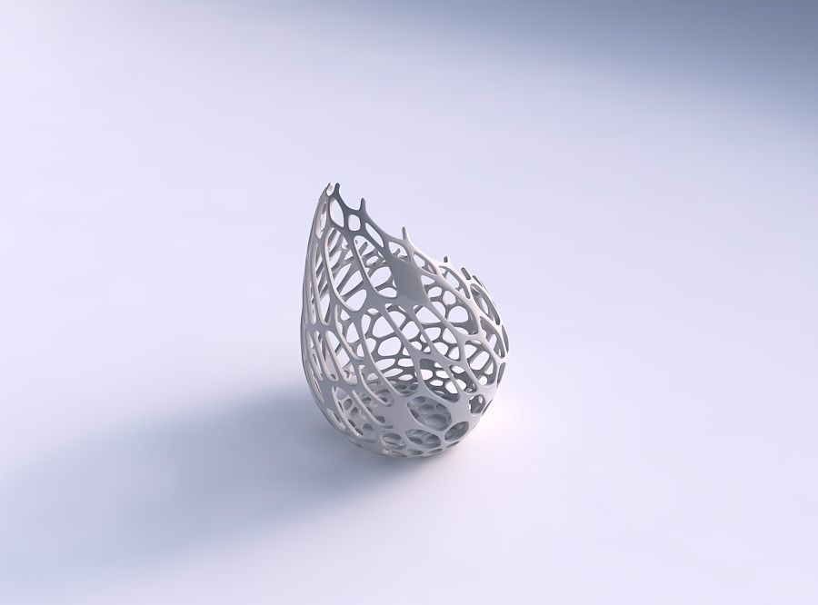 Vase Tide twisted with cracked organic lattice 2 3D print model_0